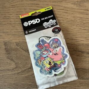 PSD SpongeBob SquarePants 6pk Coconut Air Freshener Gary, Mr. Krabs, Sandy NEW